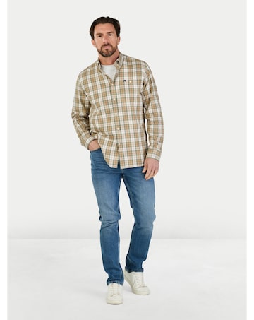 Raging Bull LS Suffolk Check Twill Shirt Tan