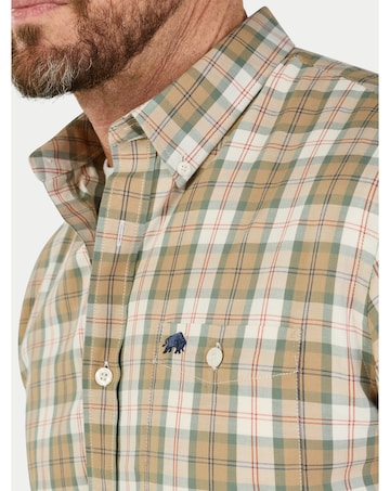 Raging Bull LS Suffolk Check Twill Shirt Tan