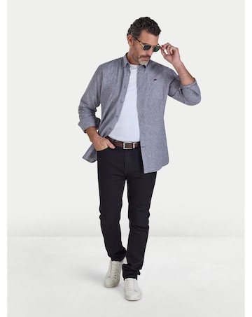 Raging Bull LS Classic Linen Shirt Charcoal