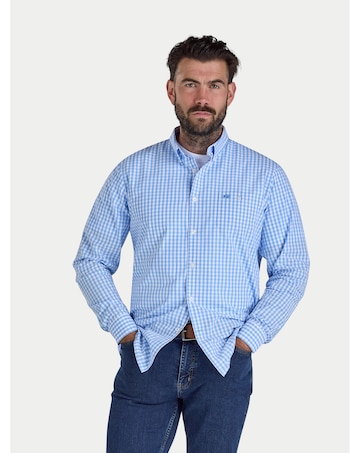 Raging Bull LS Classic Gingham Shirt Sky Blue
