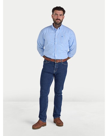 Raging Bull LS Classic Gingham Shirt Sky Blue