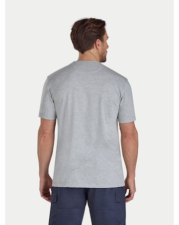 Raging Bull Embroidered Bull T-Shirt Grey Marl