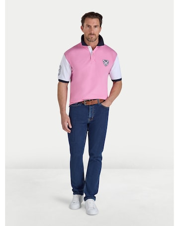 Raging Bull NO.3 Cut & Sew Jersey Polo Pink
