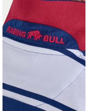 Raging Bull Wide Stripe Jersey Polo Navy