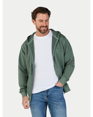 Raging Bull Garment Dyed Zip Hoodie Sweat Khaki