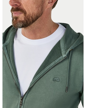 Raging Bull Garment Dyed Zip Hoodie Sweat Khaki