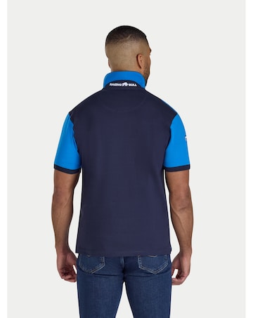 Raging Bull Diagonal Stripe Jersey Polo Navy