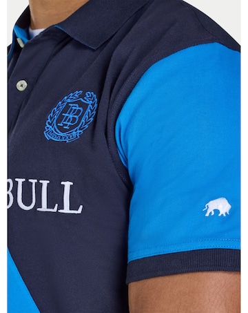 Raging Bull Diagonal Stripe Jersey Polo Navy