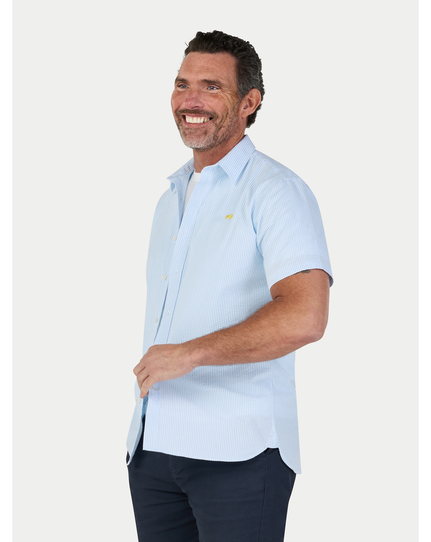 New In - Raging Bull SS Seersucker Stripe Shirt