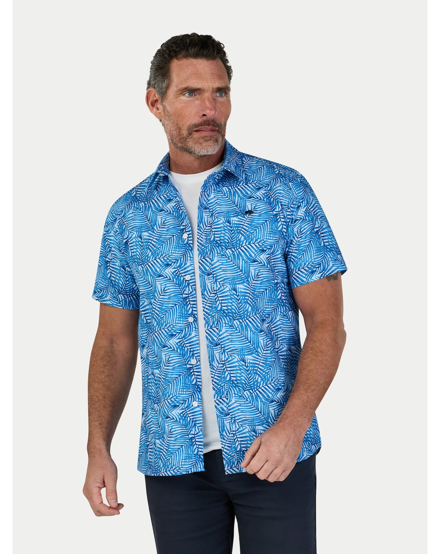 New In - Raging Bull SS Bali Palm Linen Shirt