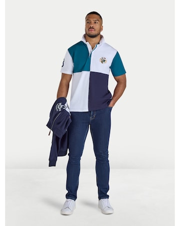 Raging Bull Cut & Sew Harlequin Rugby Teal