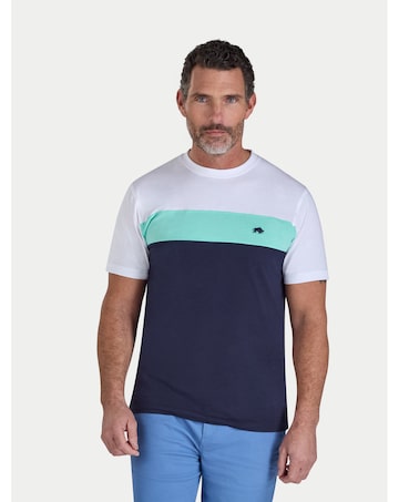 Raging Bull Cut & Sew Panel T-Shirt Navy