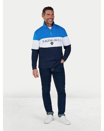 Raging Bull Cut & Sew Quarter Zip Sweat Electric Blue