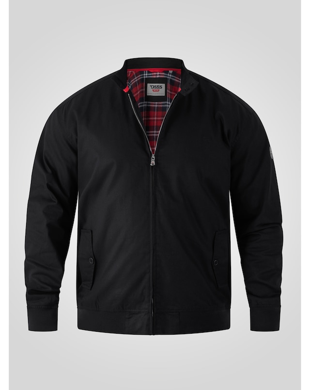 D555 Kent Harrington Jacket With Elasticated Rib Hem and Cuffs - Black
