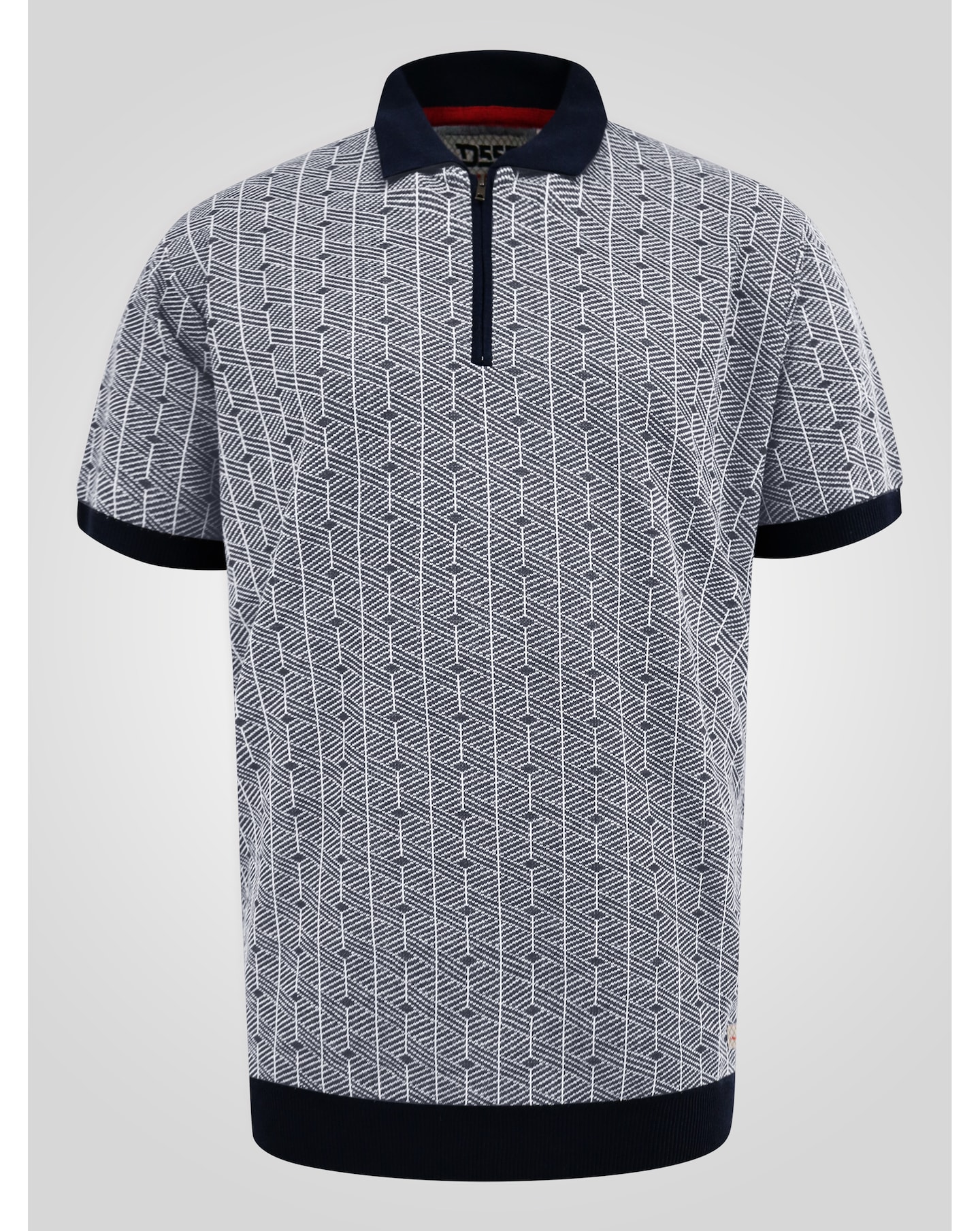 New In - D555 PERRY Jacquard Knitted Zipped Polo