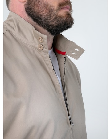 D555 Kent Harrington Jacket With Elasticated Rib Hem and Cuffs - Stone