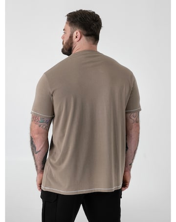 D555 Big and Tall JARRETT Official Rambo Printed T-Shirt - Stone