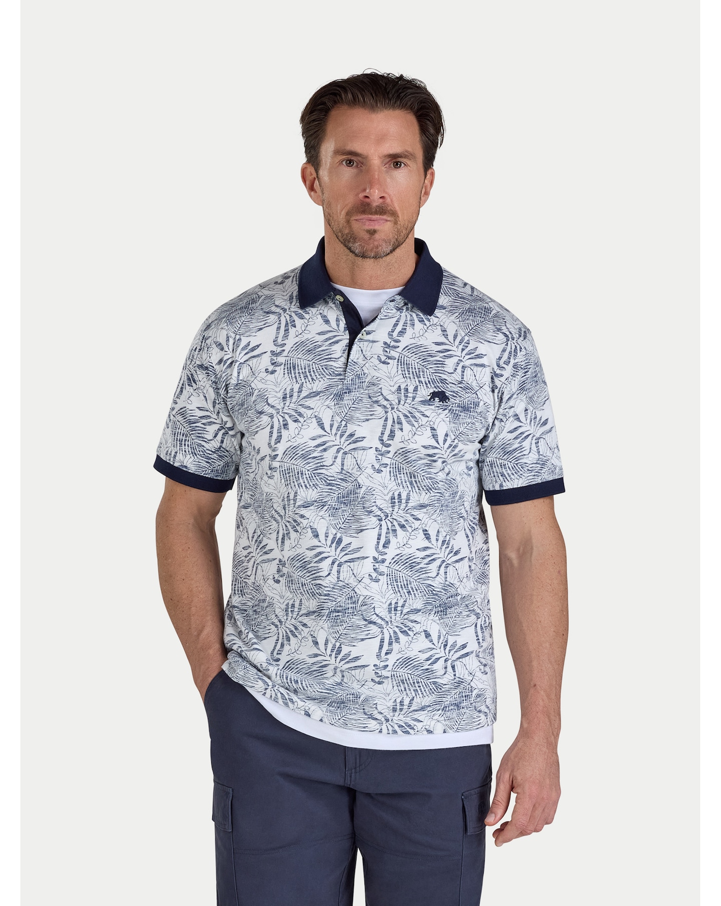 New In - Raging Bull Floral Jersey Polo