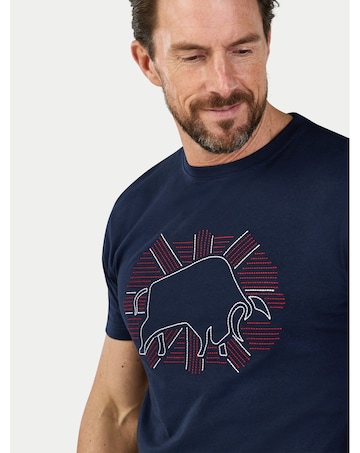 Raging Bull Outburst Union Jack Bull T-Shirt Navy