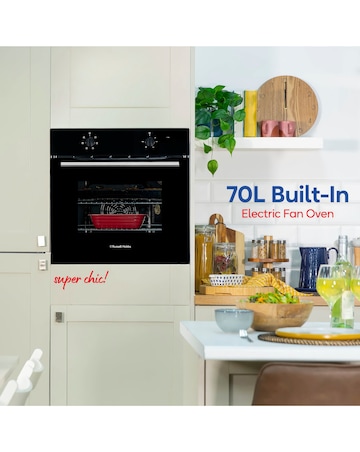 Russell Hobbs RHFEO7004B 70L Built-In Single Electric Fan Oven - Black