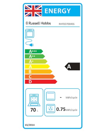 Russell Hobbs RHFEO7004SS 70L Built-In Single Electric Fan Oven - Silver
