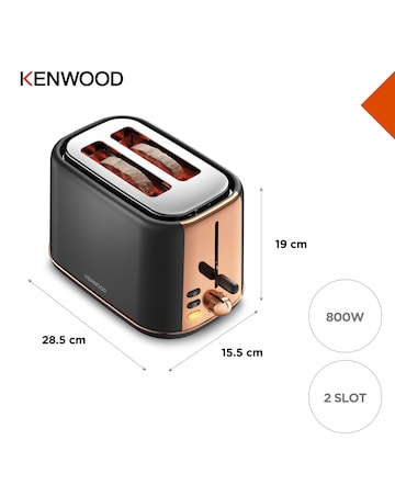 Kenwood Abbey Lux TCP05.C0DG Dark Grey 2 Slice Toaster