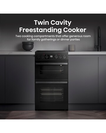 Hisense HDCEC5C10B 50cm Electric Double Cooker - Black