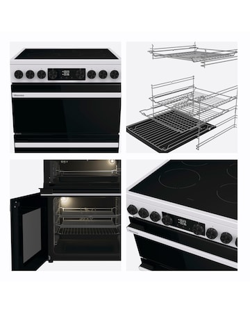 Hisense HDCEC6C20W 60cm Electric Double Cooker - Whte