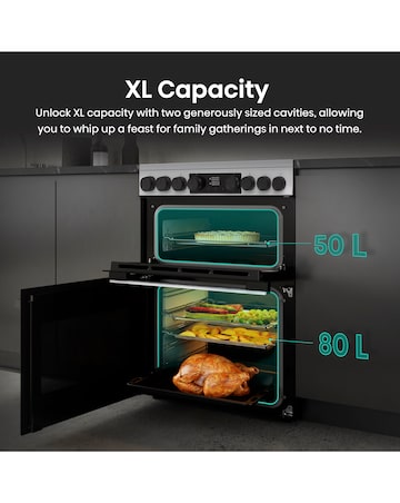 Hisense HDCEC6C20W 60cm Electric Double Cooker - Whte