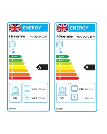 Hisense HDCEC6C20W 60cm Electric Double Cooker - Whte