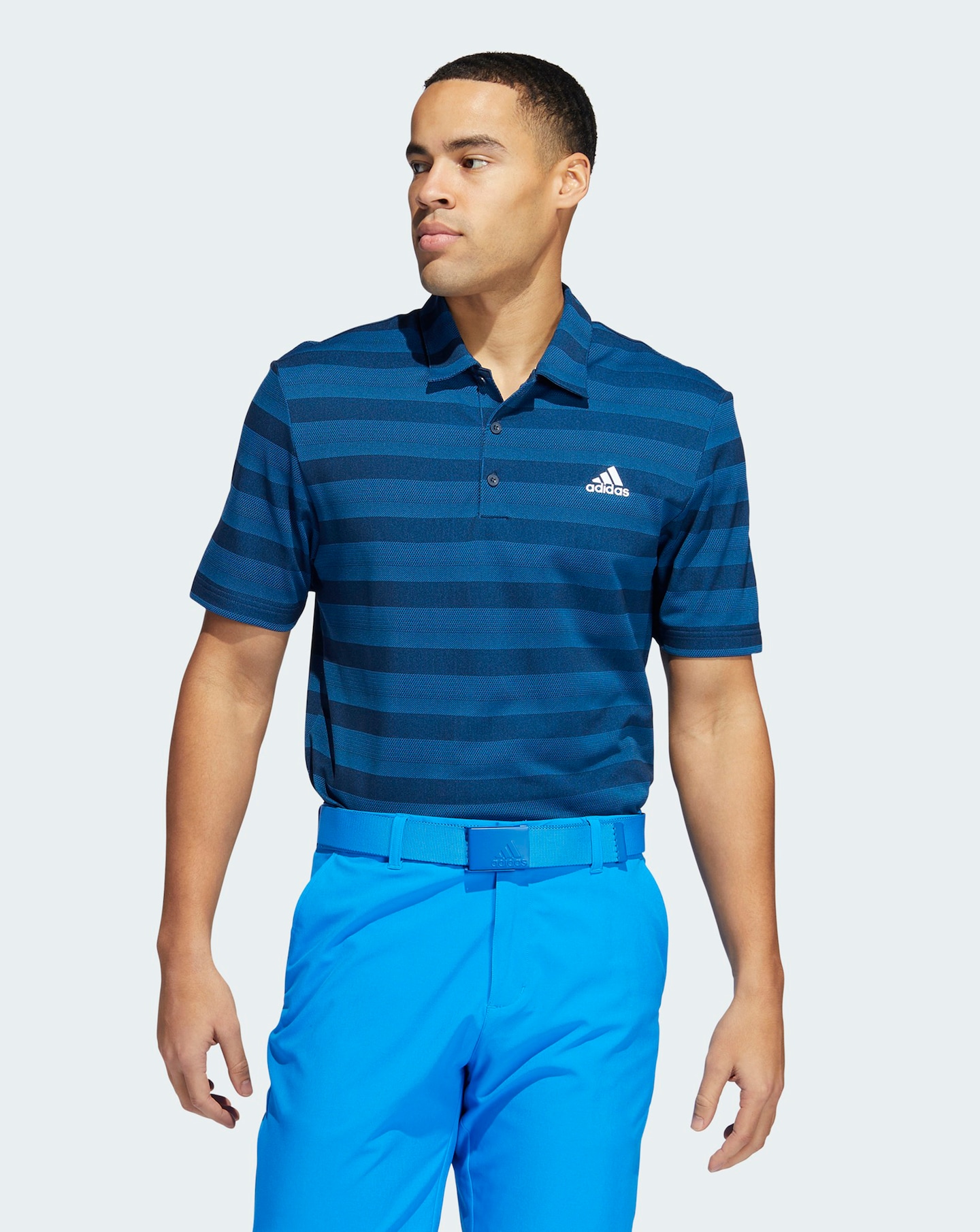 adidas Golf Two Colour Stripe Primegreen Polo Jacamo