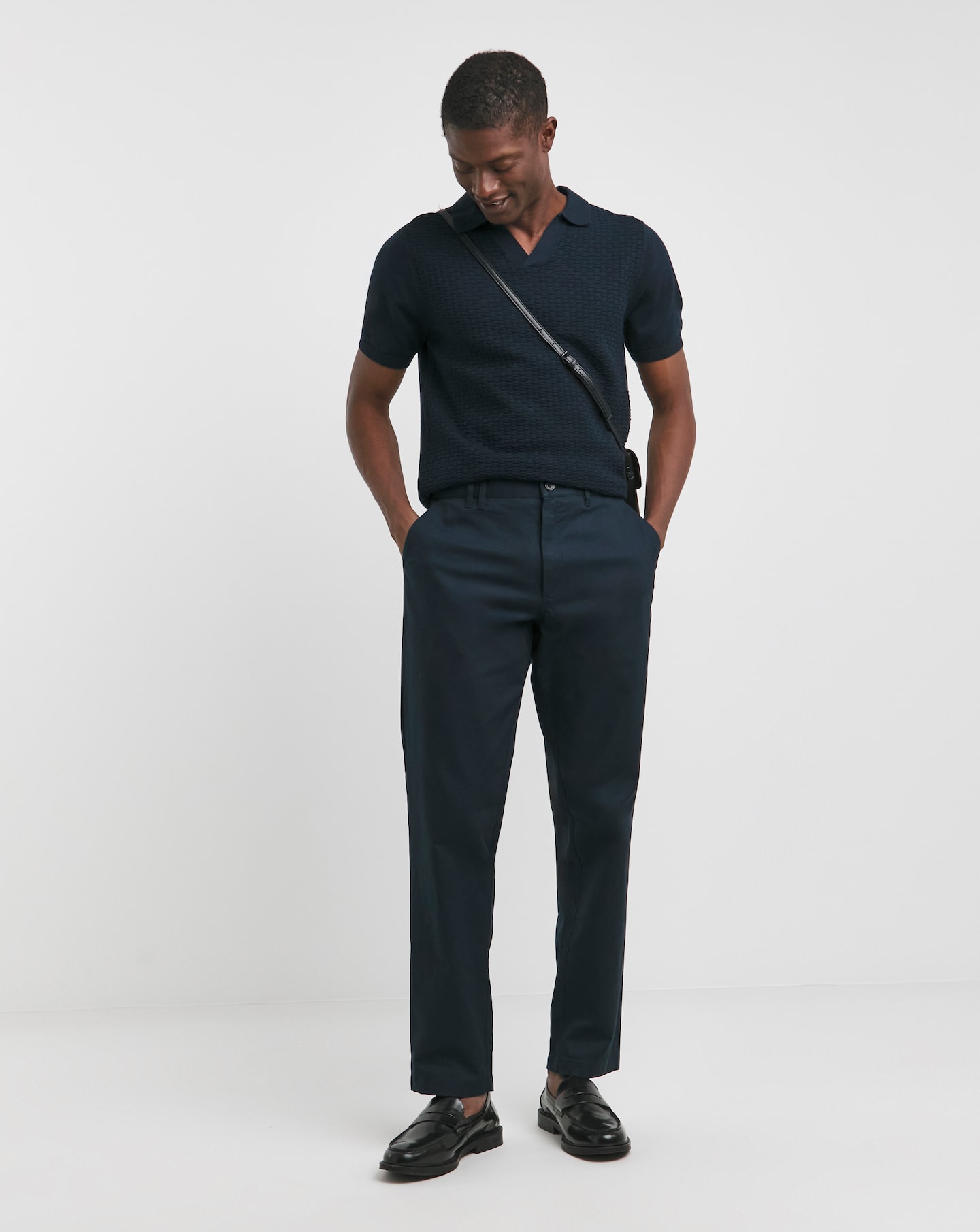 Texured Short Sleeve Knitted Polo