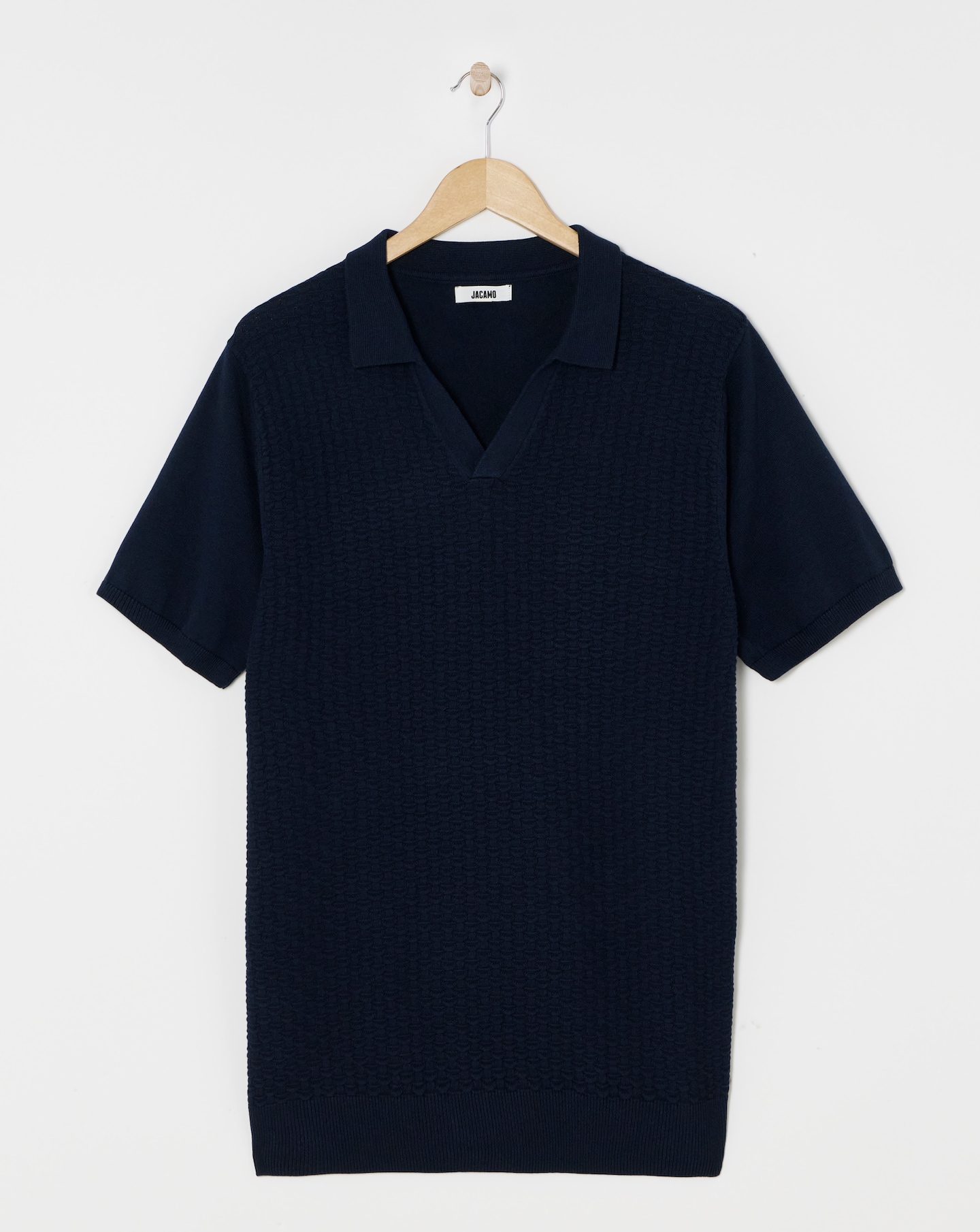 Texured Short Sleeve Knitted Polo