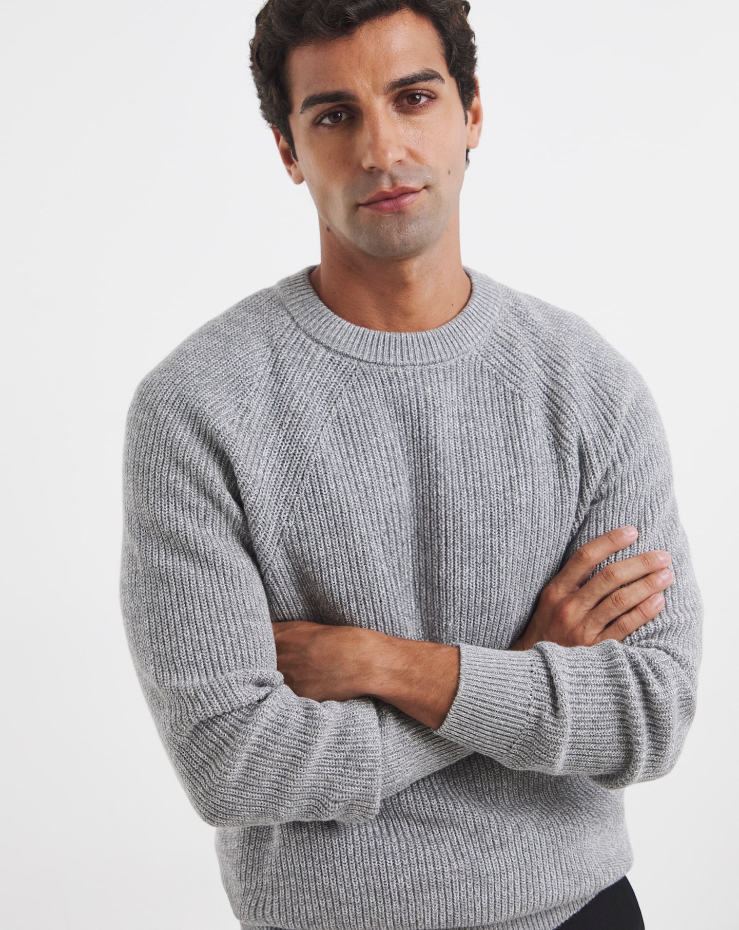 Cotton Twist Crew Neck Knitted Jumper
