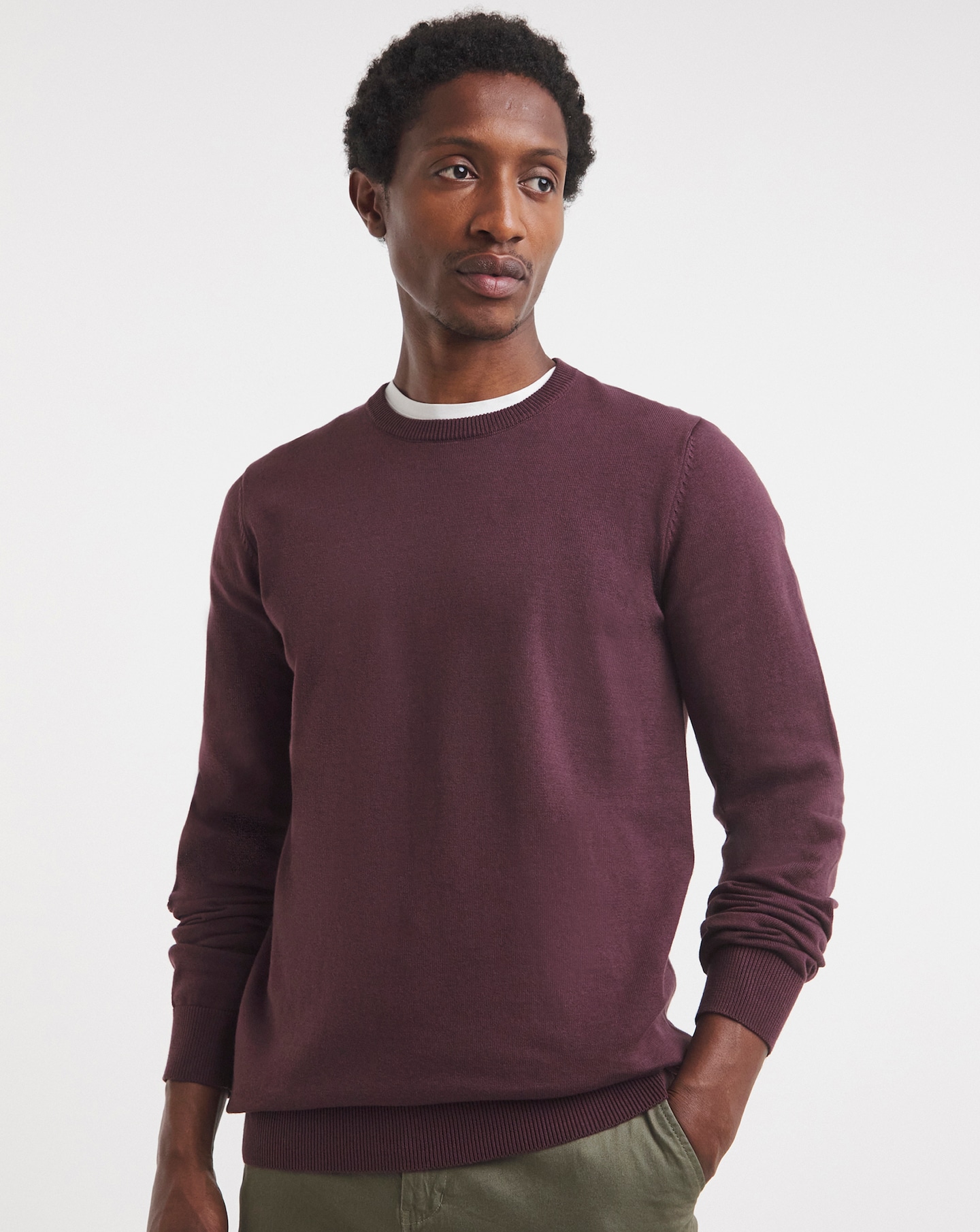 Cotton Crew Neck Knitted Jumper