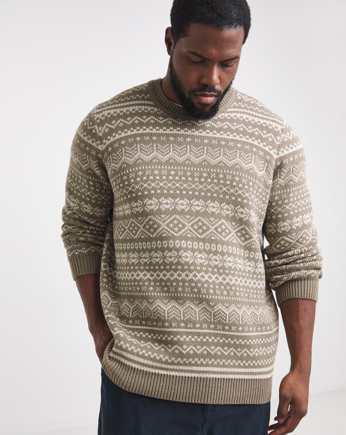 Knitted Fairisle Crew Neck Jumper