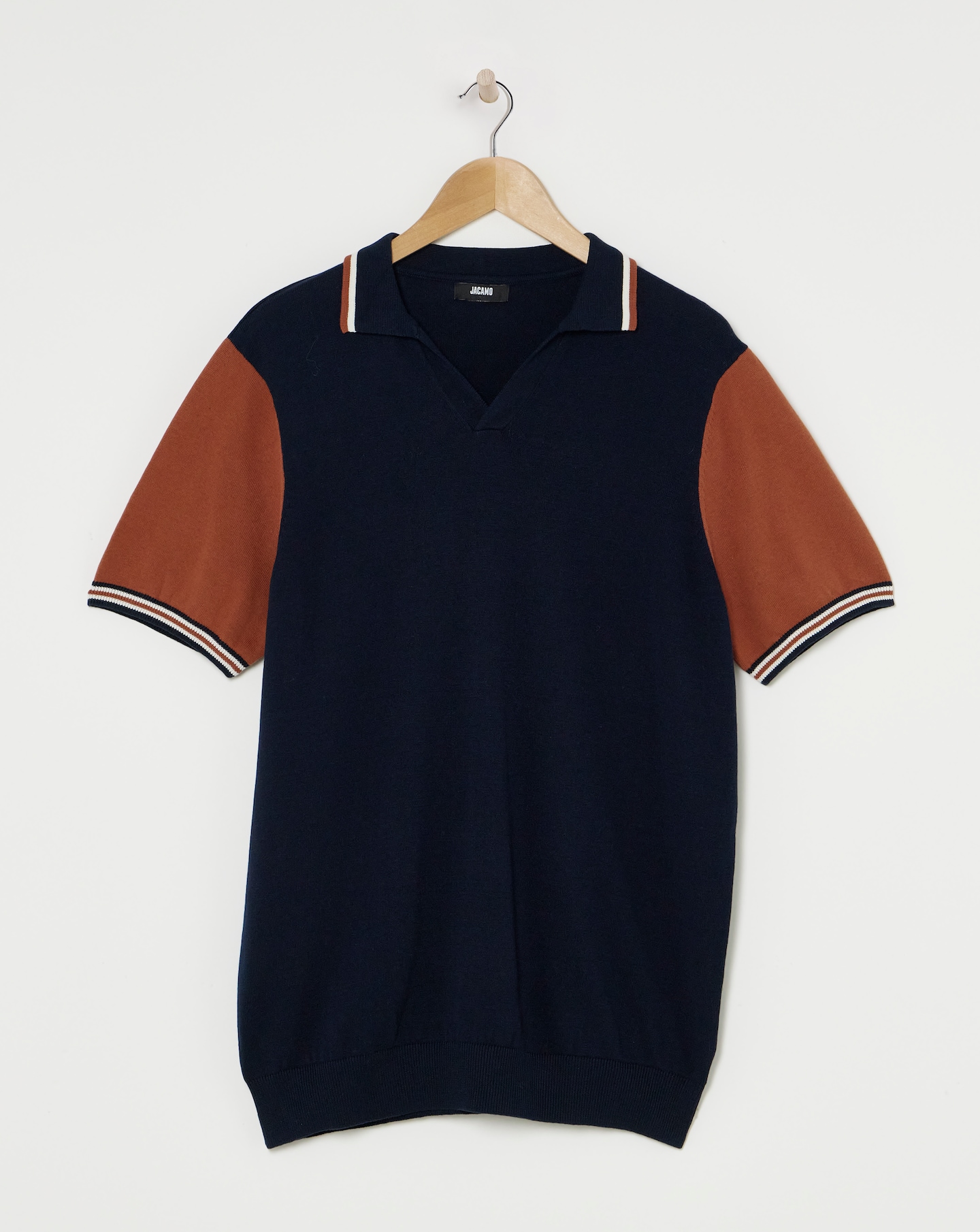Navy Open Neck Polo
