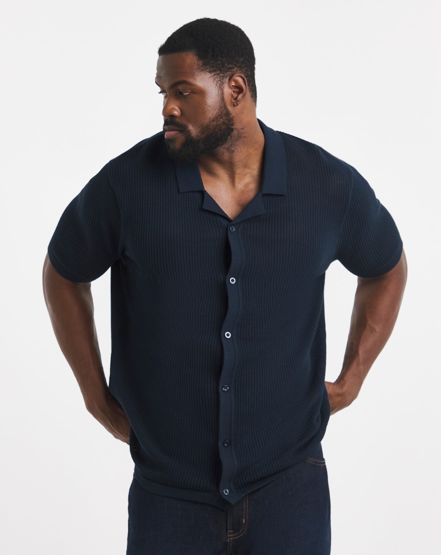 New In - Knitted Revere Collar Shirt