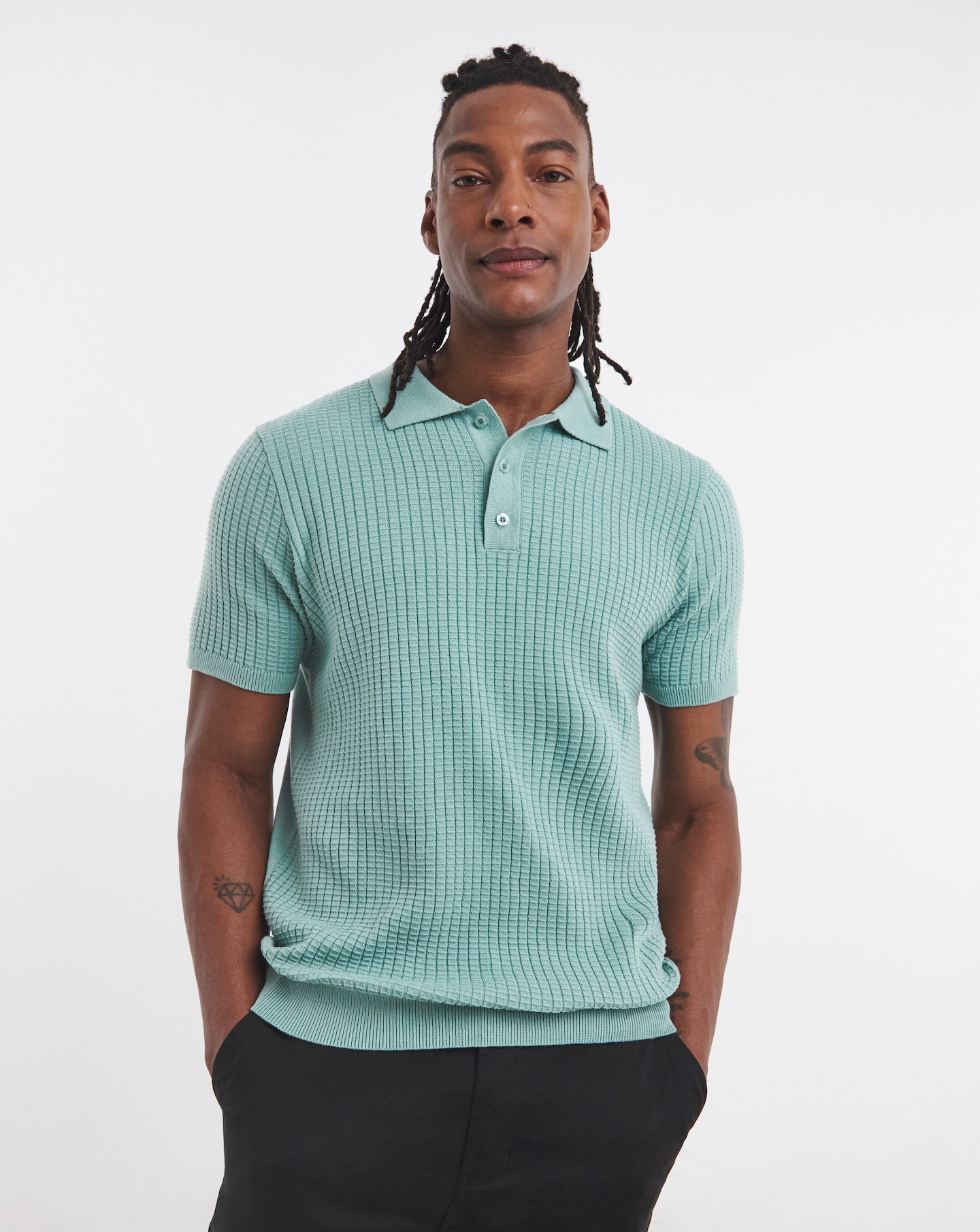 New In - Waffle Knitted Polo