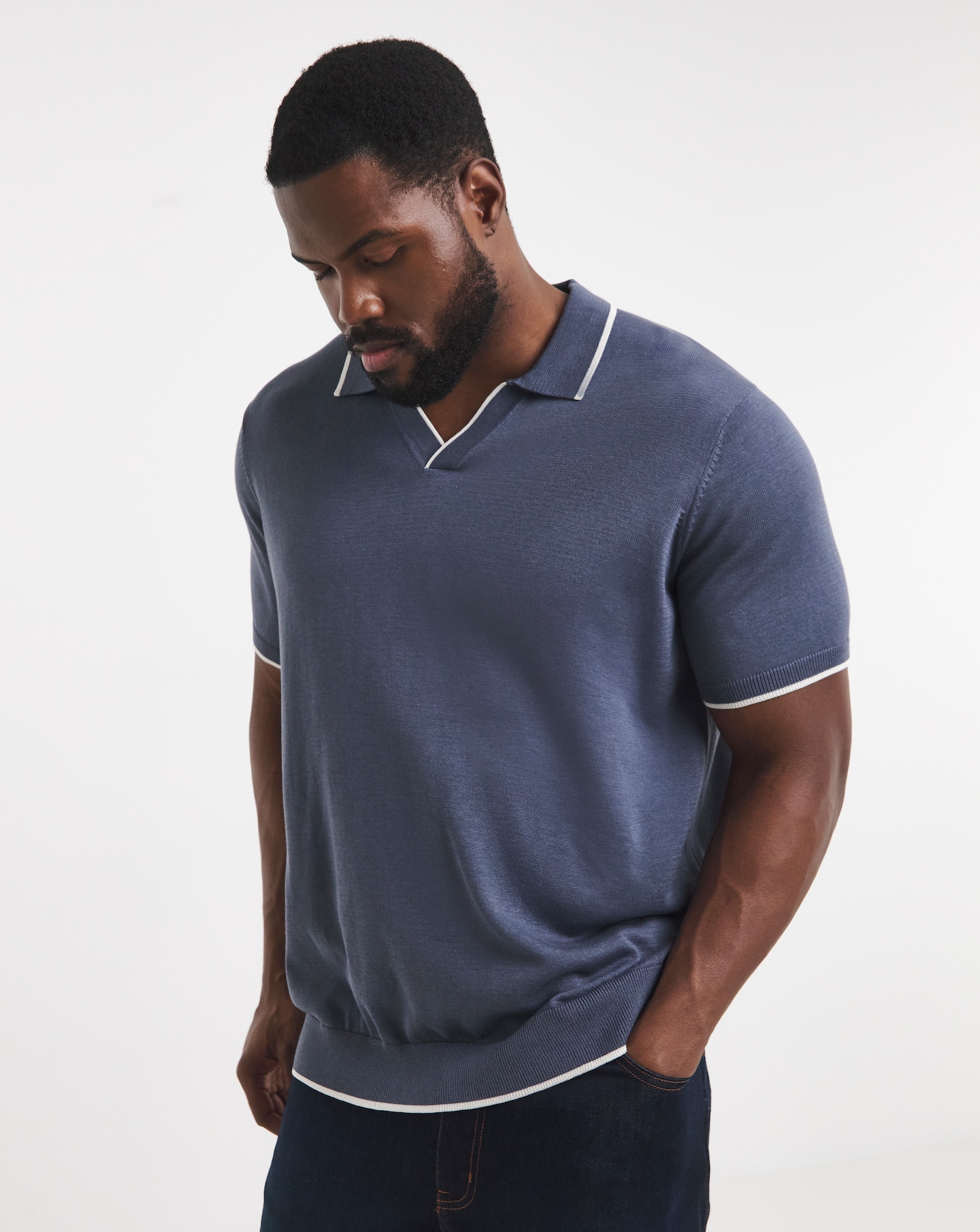 Tipped Knitted Short Sleeve Polo