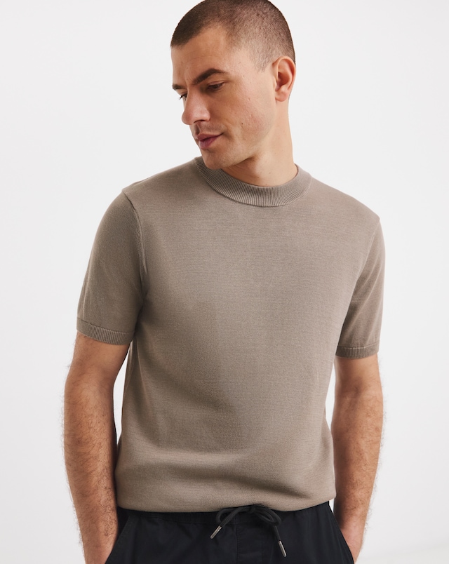 Knitted Crew Neck T-Shirt