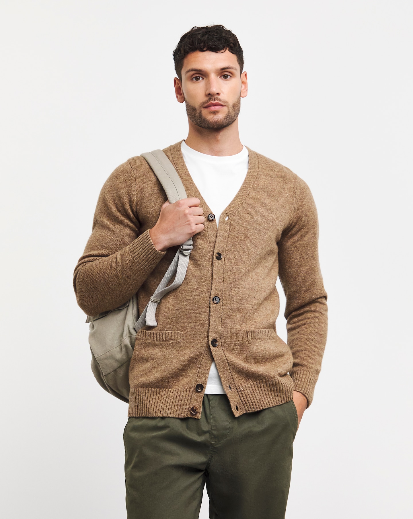 Neutral Lambswool Cardigan