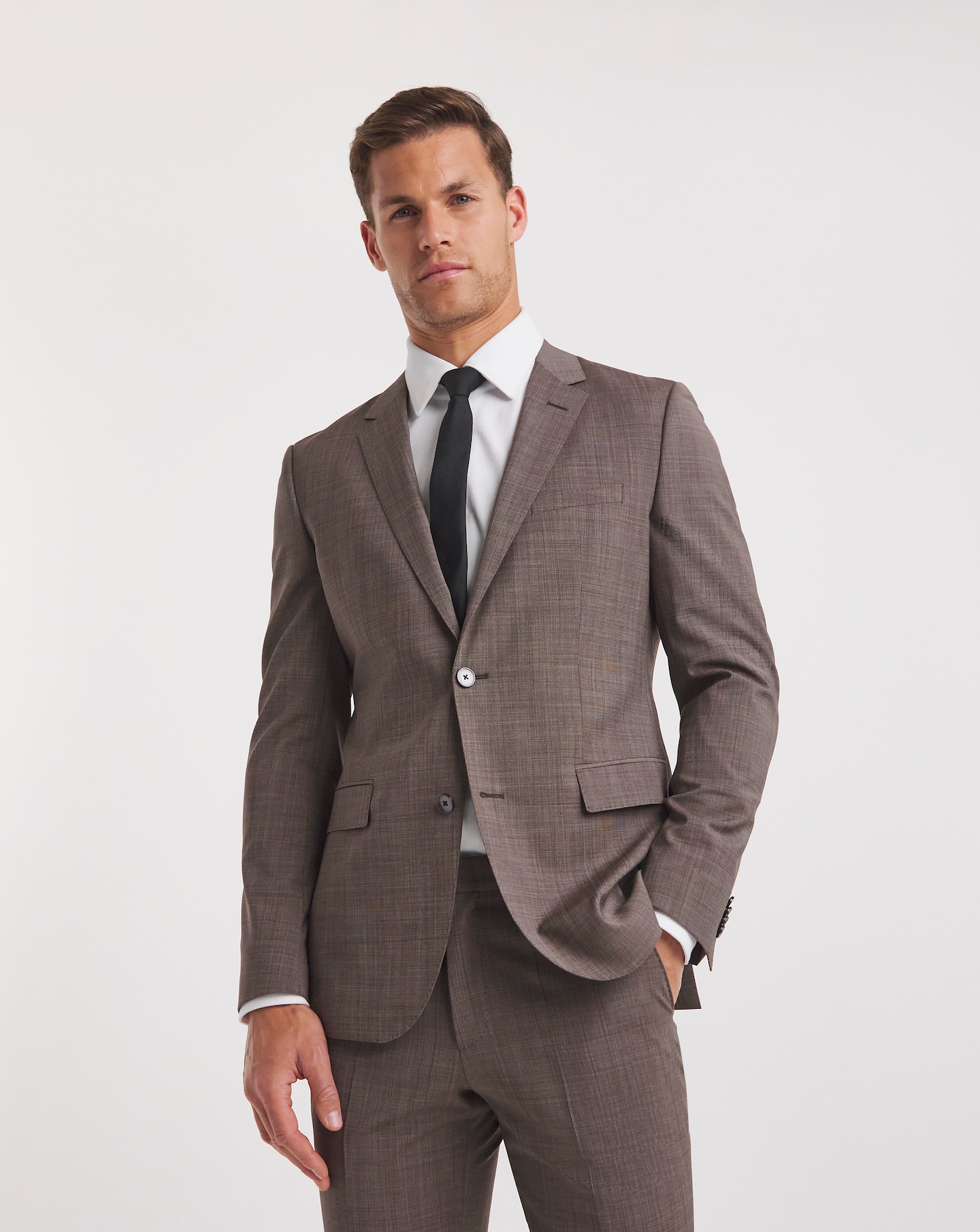 BOSS Beige Wool Mix Suit Jacket