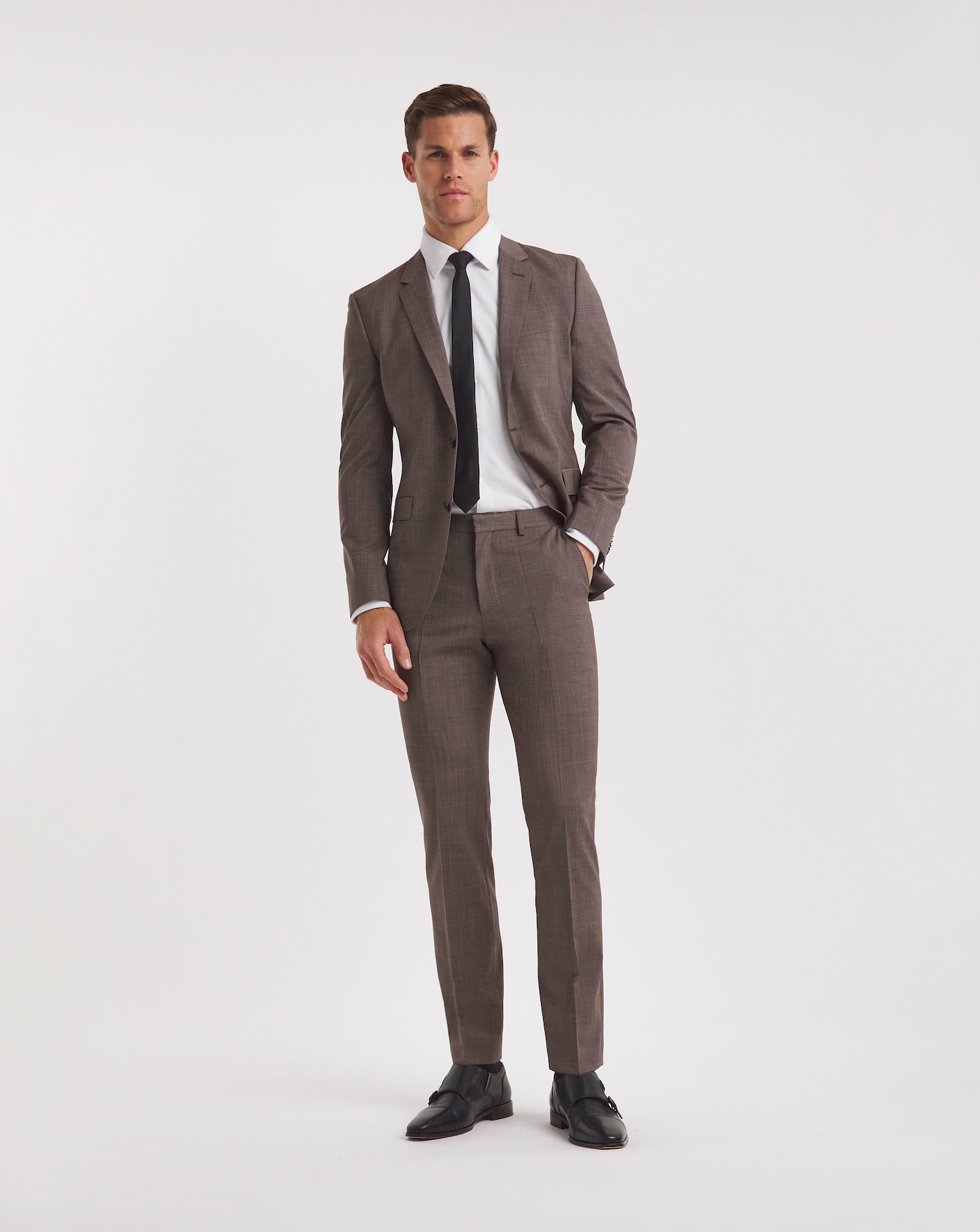 BOSS Beige Wool Mix Suit Trouser