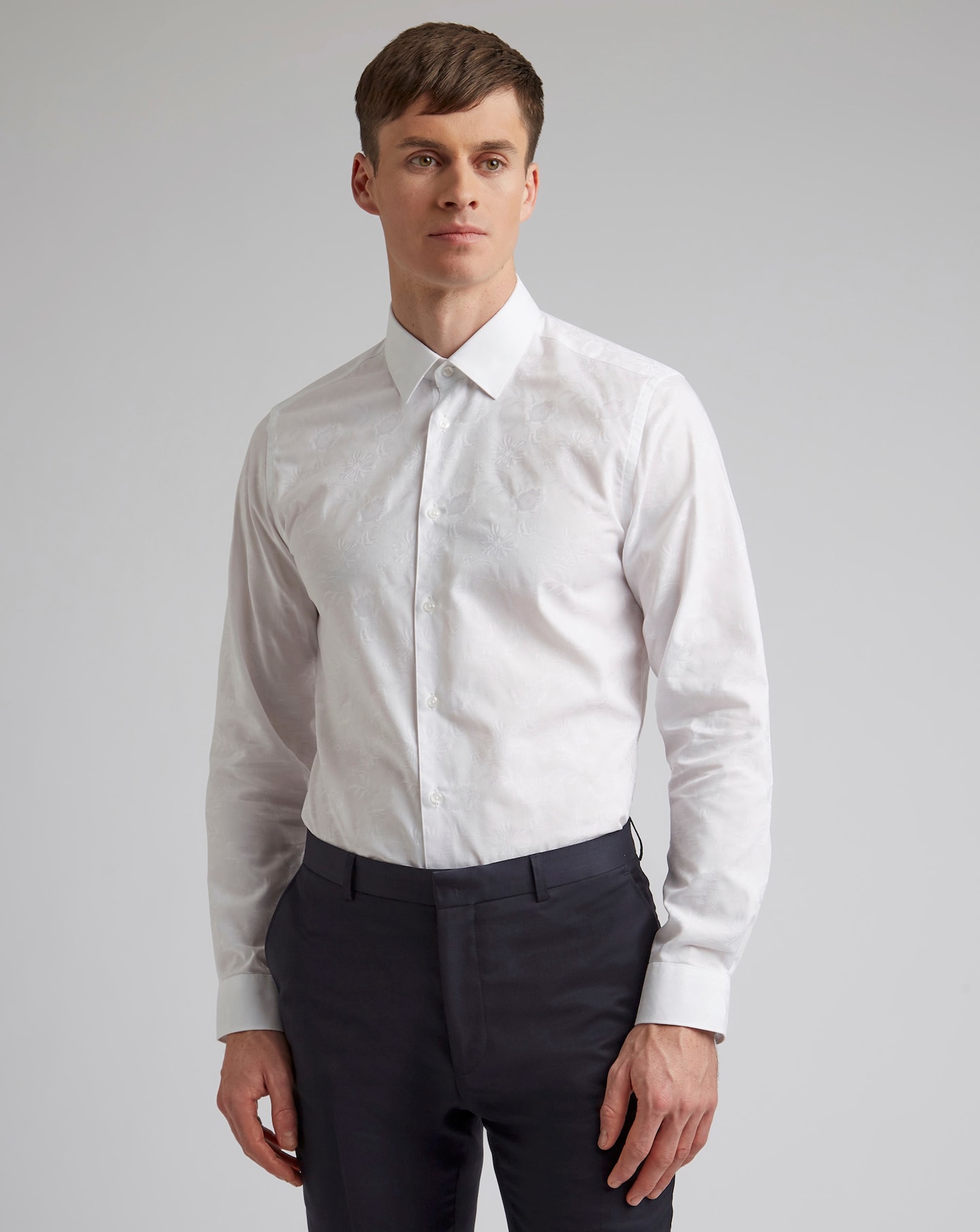 Ted Baker Floral Jacquard Slim Fit Shirt
