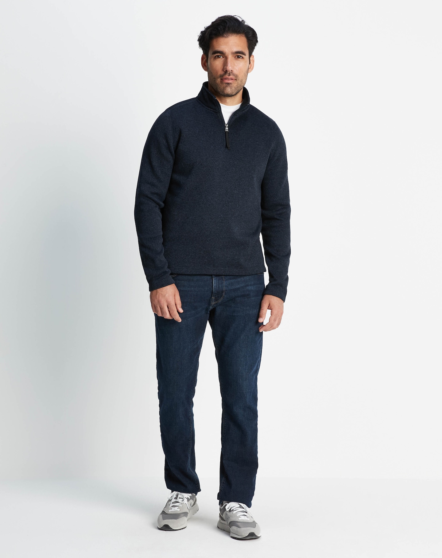 Tog24 Pearson Mens Fleece Zip Neck - Dark Indigo