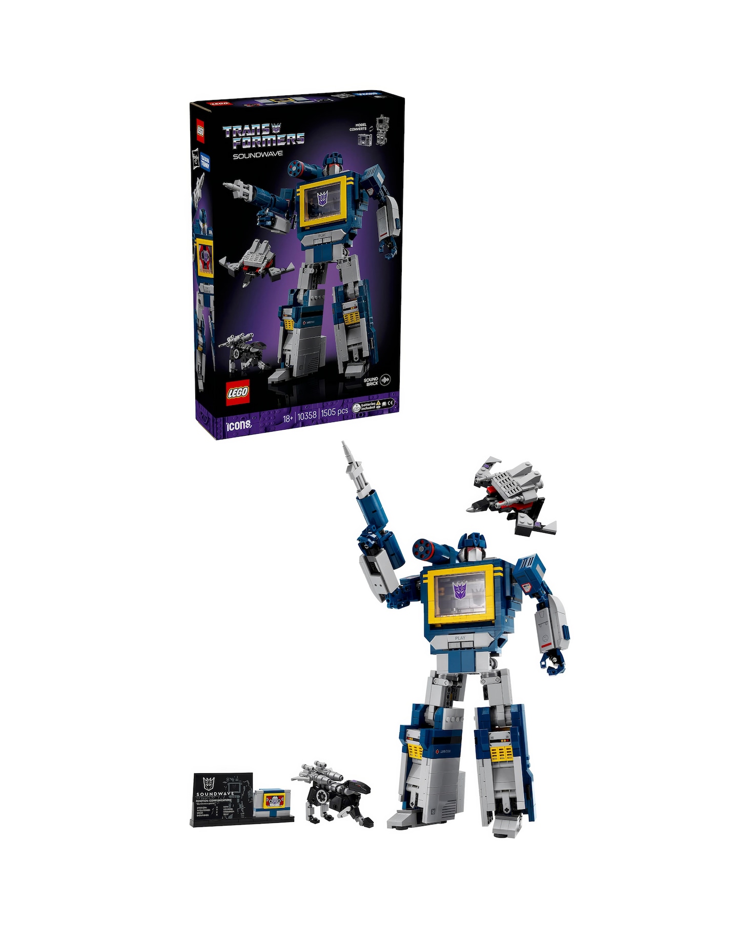 LEGO Icons Transformers: Soundwave Model