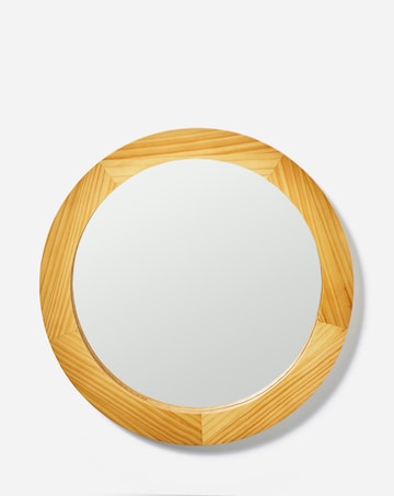 Round Wood Wall Mirror