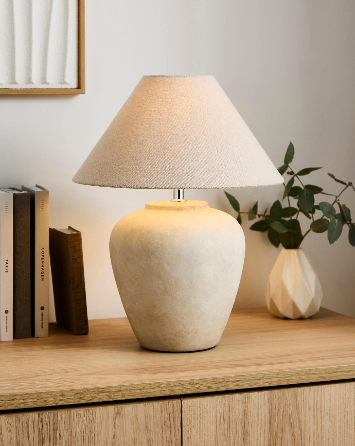 New In - Nolan Cream Ceramic Urn Table Lamp