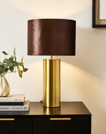 Sadie Gold and Chocolate Velvet Table Lamp